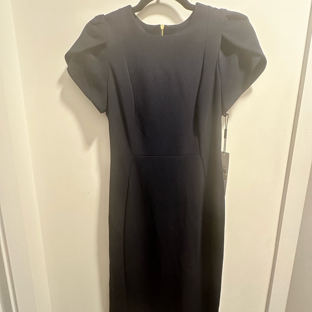 NWT Calvin Klein Pleated-Sleeve Sheath Dress - Picture 7 of 9